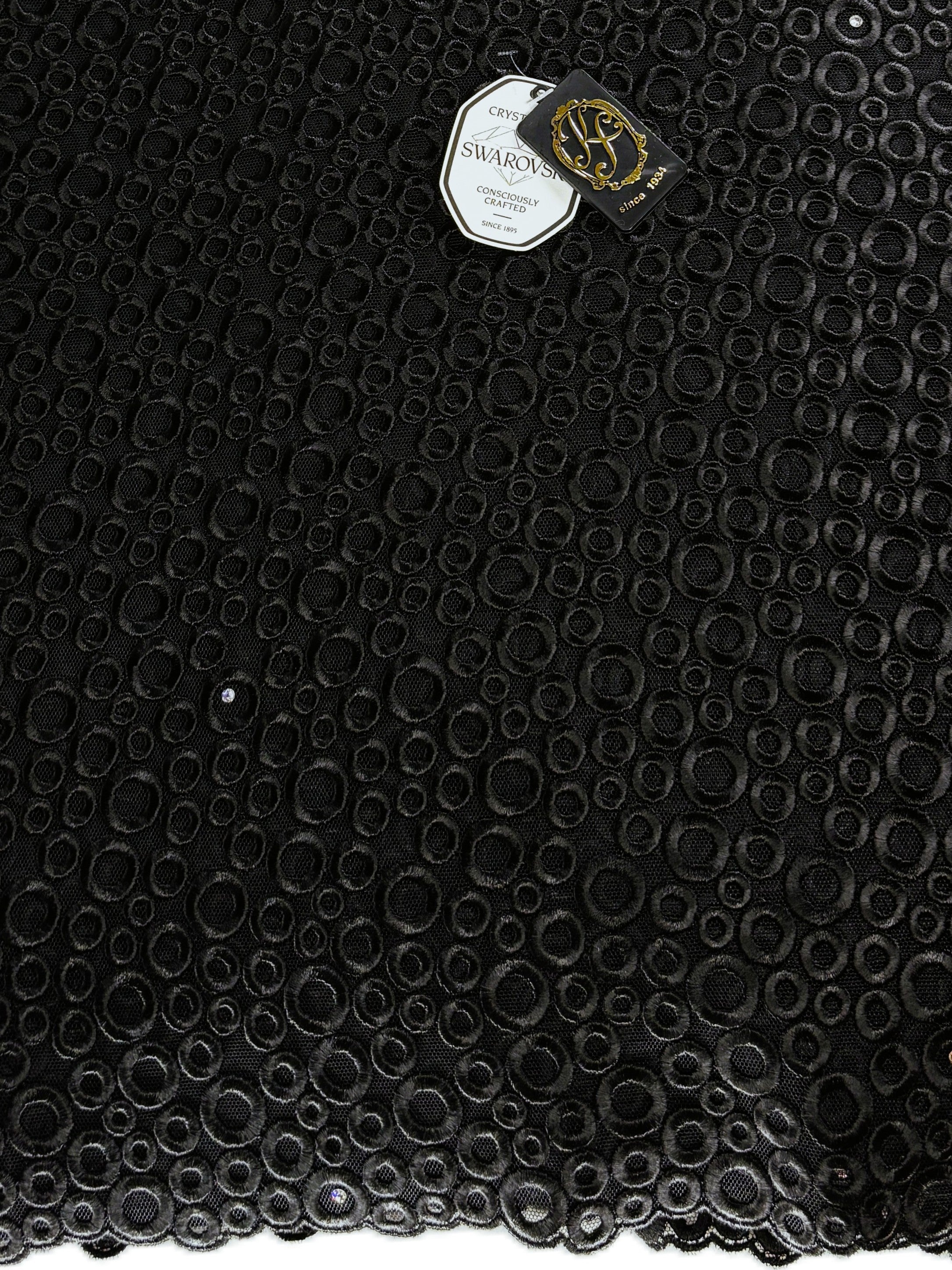 32284 Swiss Full Net Tulle Guipure w/Swarovski