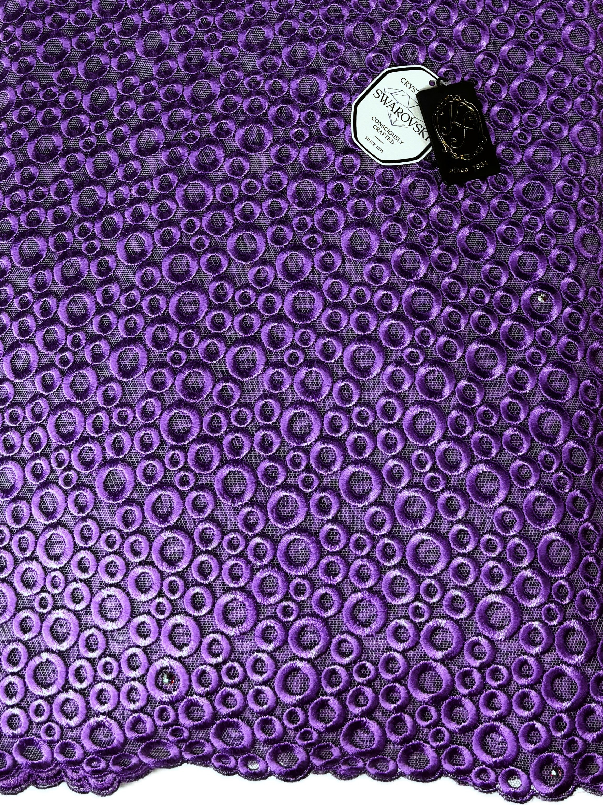 32284 Swiss Full Net Tulle Guipure w/Swarovski